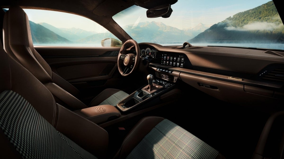 The interior was inspired by Alexander Porsche's favorute sport coat