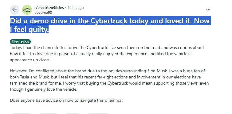 Tesla Shaming Concern