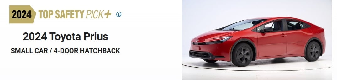 IIHS image of Toyota Prius
