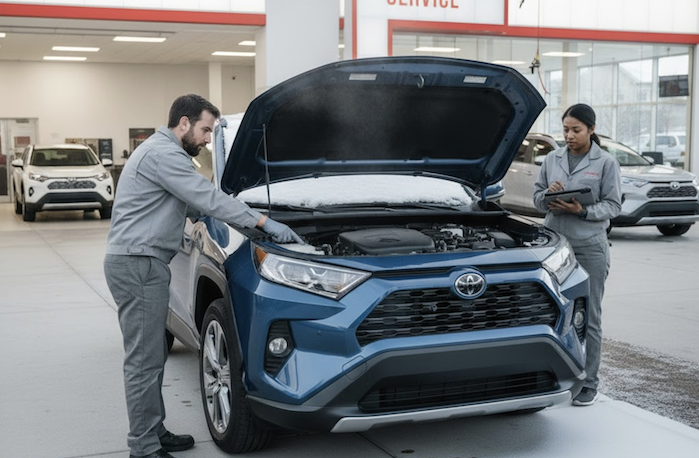 Rachel Lynn's 2025 Toyota RAV4 at the dealer