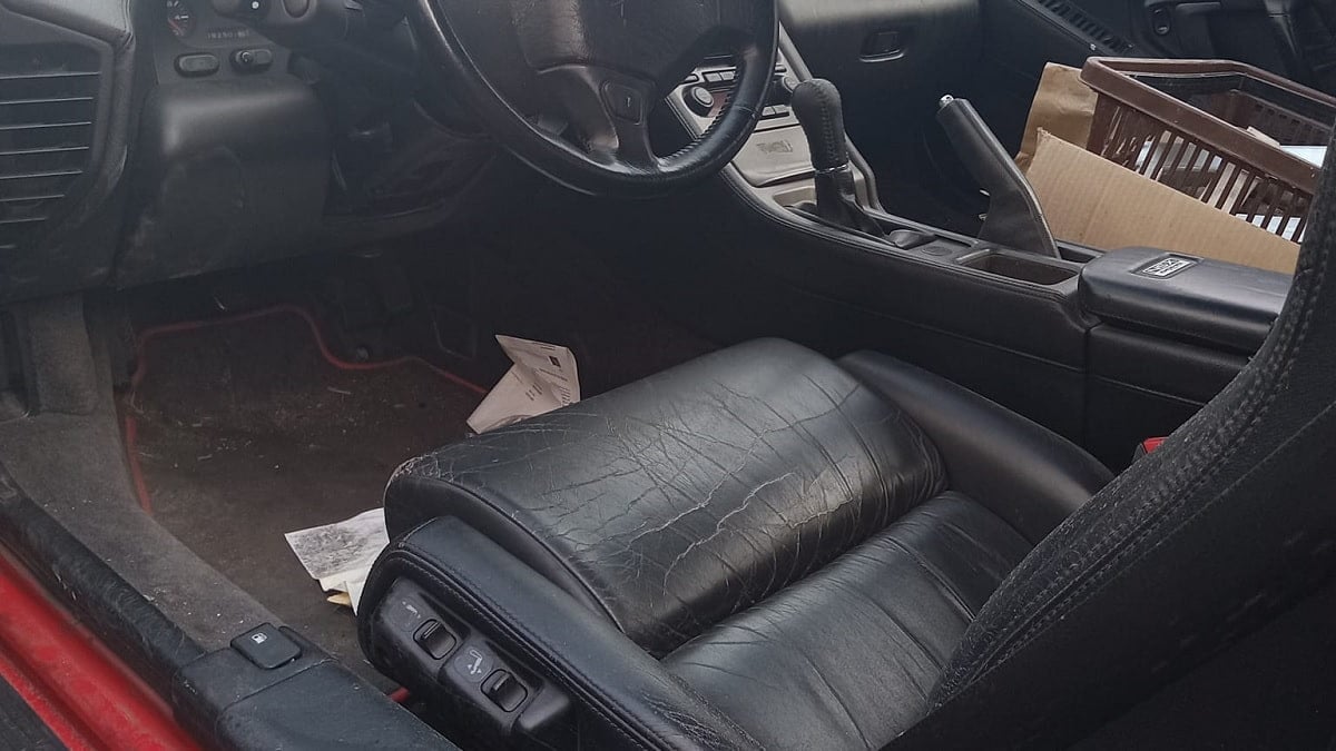 Interior of a 1993 Acura NSX interior before restoration