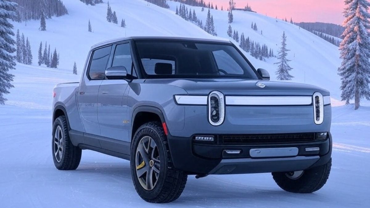 Rivian Truck Fully Charged After Cold Night