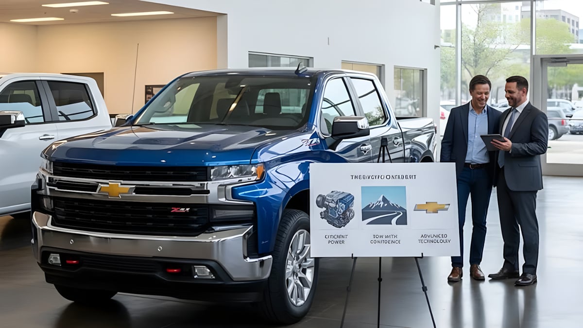 Seth King's Chevy Silverado at the dealer