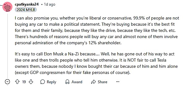 Most Tesla Shoppers Do Not Do It for Elon post