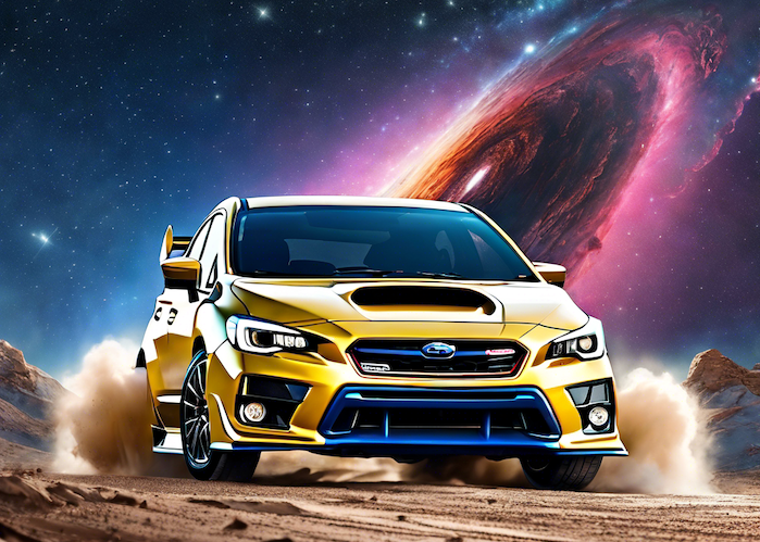 Subaru WRX STI in space