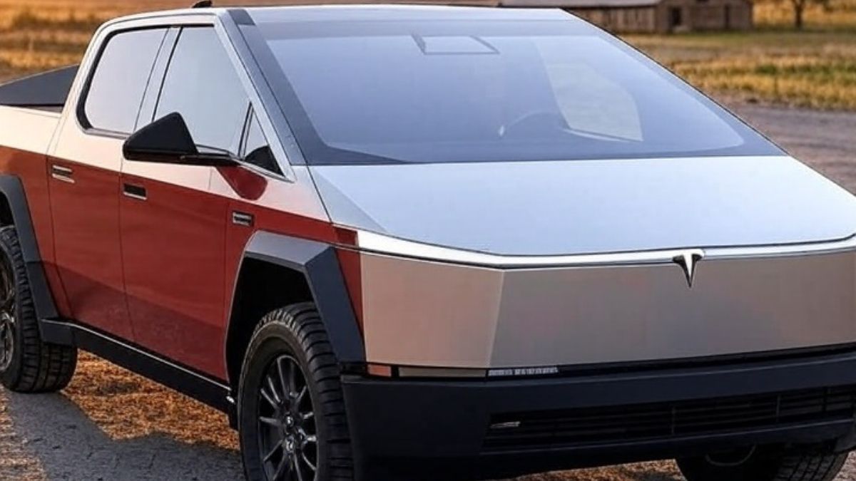 Tesla Cybertruck imagined with traditional truck bed