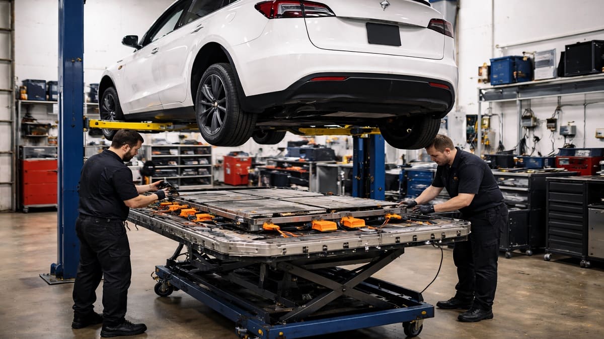 Tesla Model Y getting its battery replaced