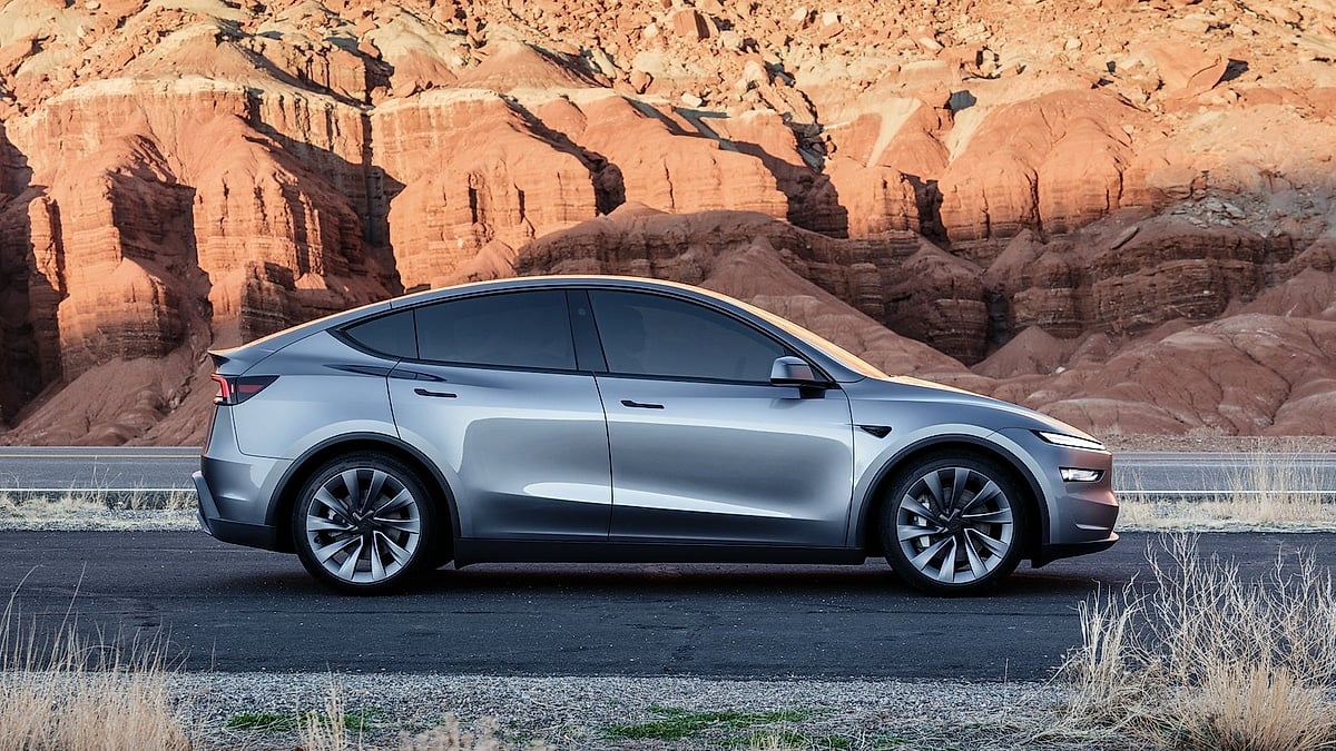 Tesla Model Y in what appears in the West Coast area of the United States of America