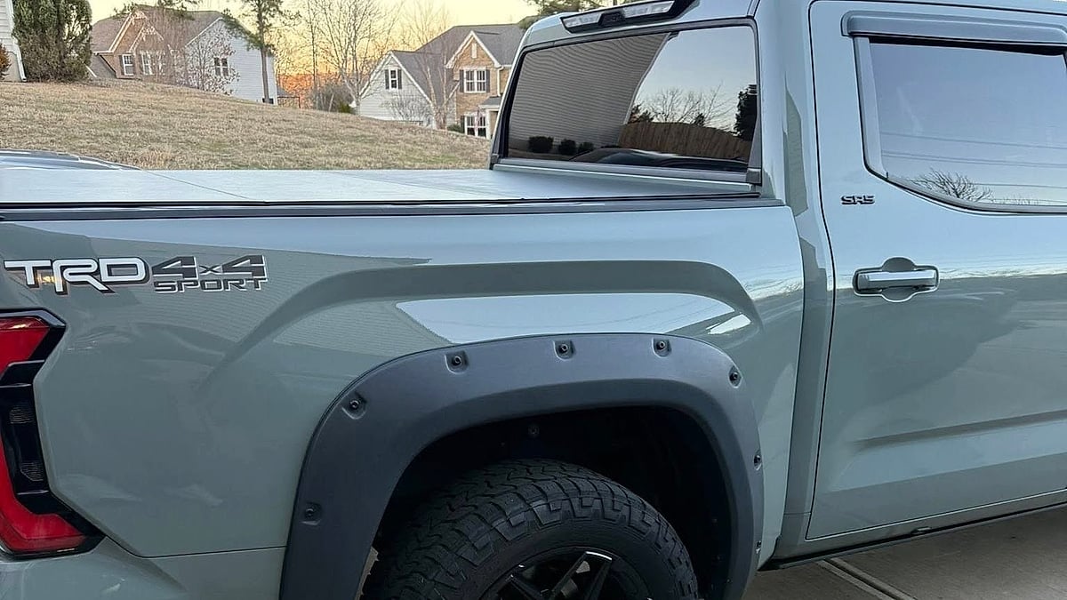 A 2026 Toyota Tundra with the TRD  4X4 Sport logo parked in a, residential South Carolina driveway