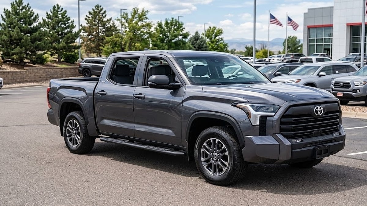 a used 2022 Toyota Tundra on the dealer's lot for sale
