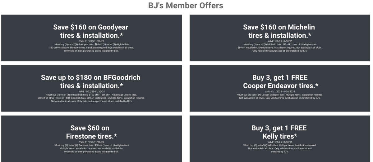 BJ's free tire installation image