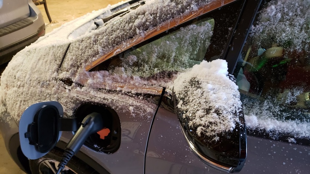 Image of Chevy Bolt being winter tested by John Goreham