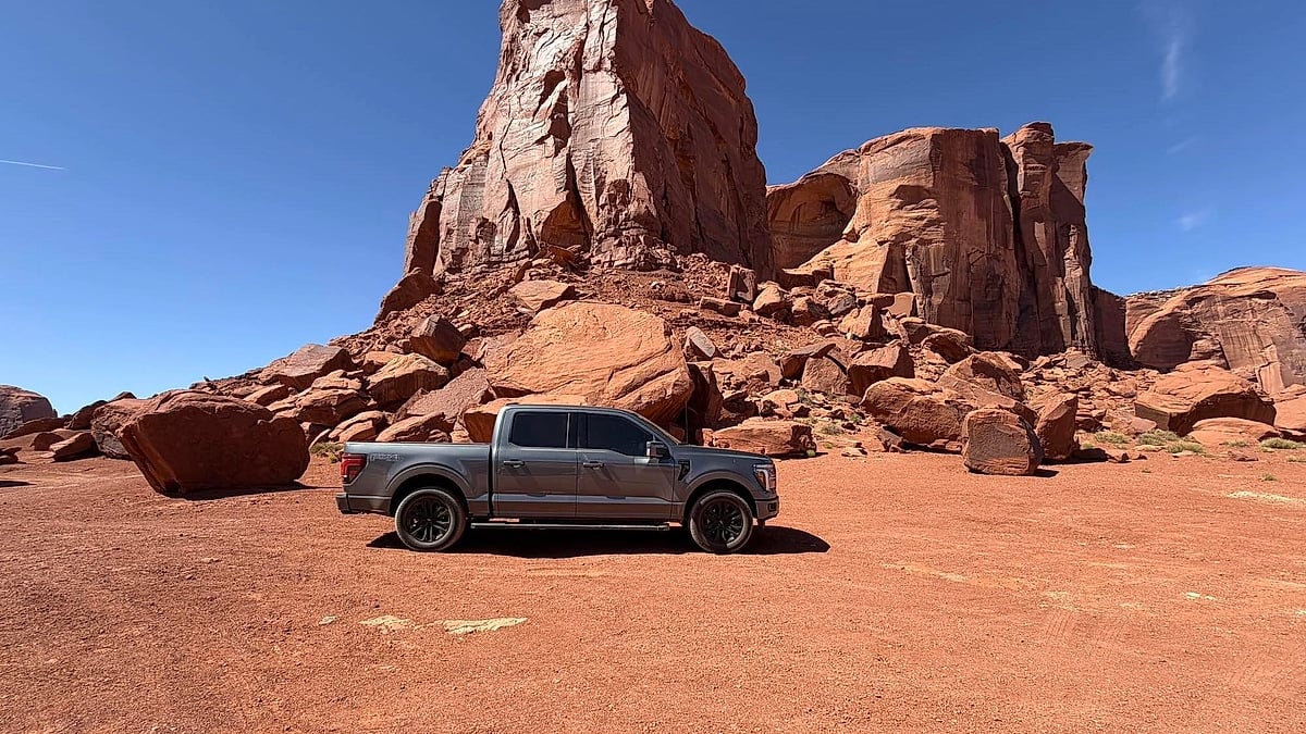Brian R. Luedke's 2026 Ford F-150 in the Arizona desert during a road trip