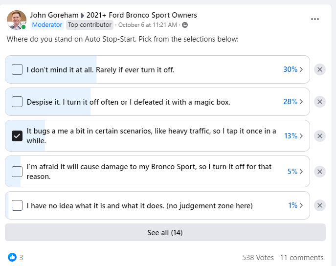 Image of Ford Auto Stop Start poll by John Goreham