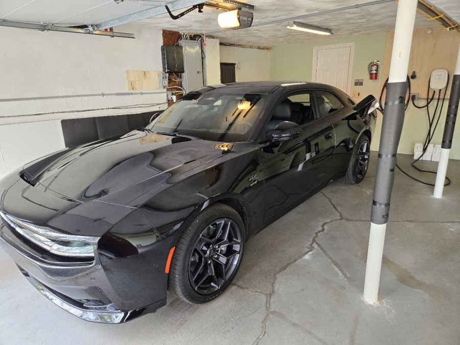 Dodge Charger Daytona charging on an Emporia charger
