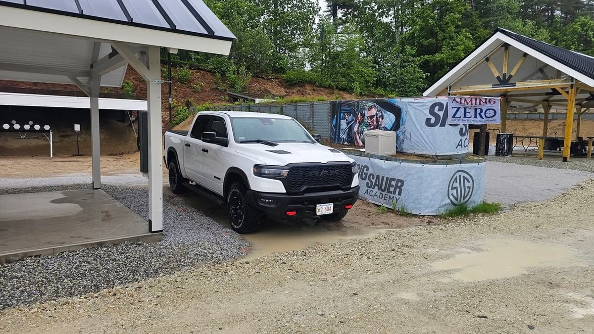 Dave Draper's 2026 Ram Rebel at his worksite in Bedford, Massachusetts zoom out view