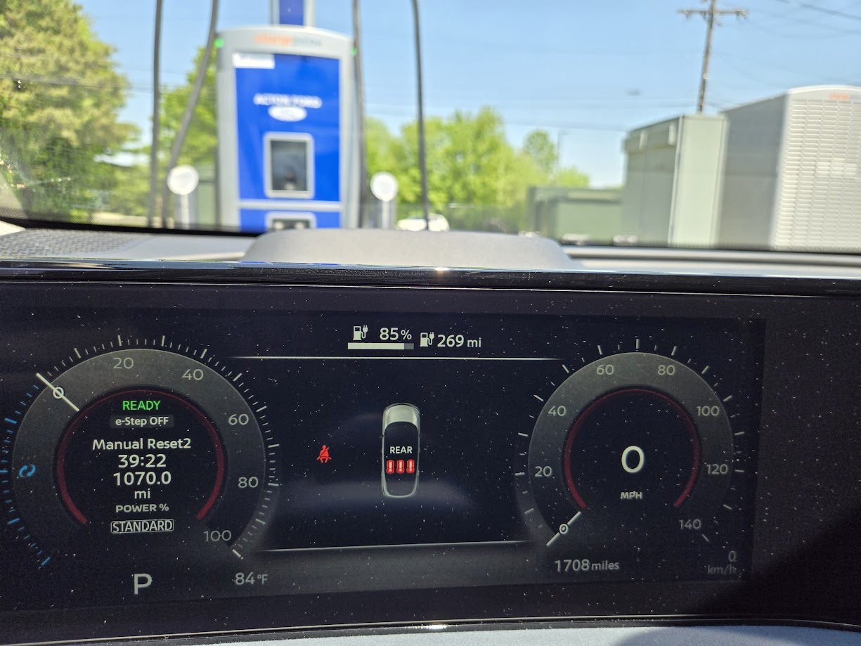 Image of Nissan Ariya fast charging by John Goreham