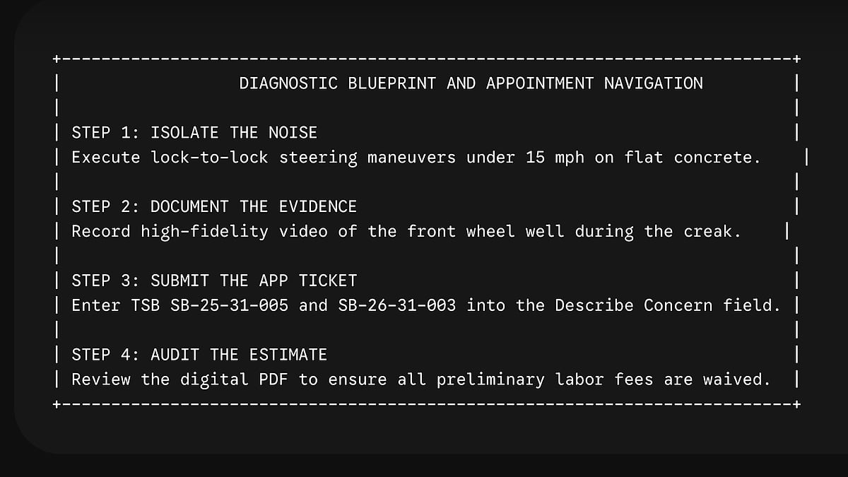 DIAGNOSTIC BLUEPRINT AND APPOINTMENT NAVIGATION diagram for Tesla Model Y owners