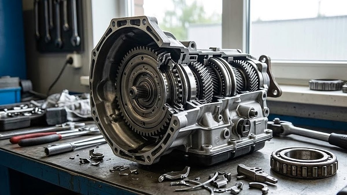 Forensic examination of a failed UA80E transmission reveals extensive planetary gear damage and internal metal contamination, indicating complete mechanical breakdown
