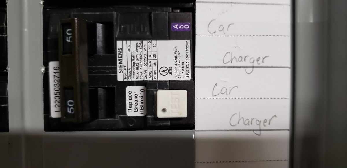 EV charger breakers GFCI