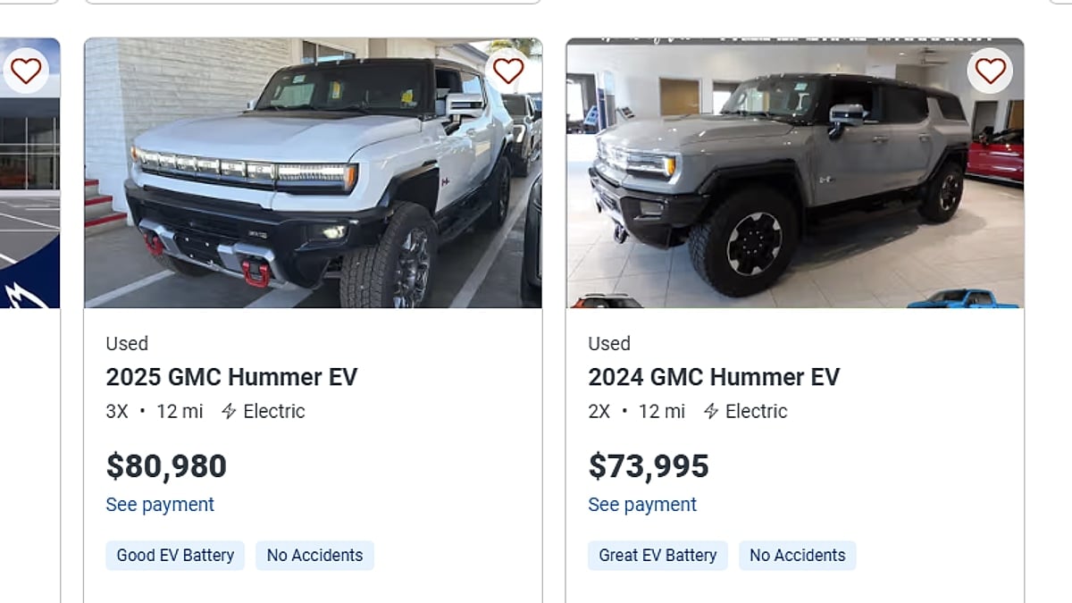 Used GMC Hummer EV SUV listings with pricing and details