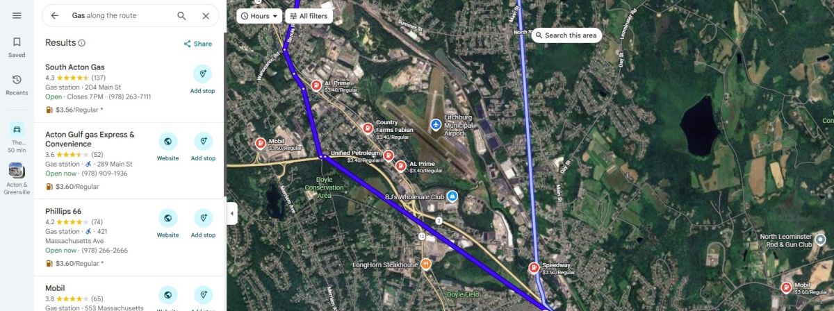 Google Maps gas prices