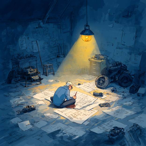 A person sitting on the floor with a light shining on paper&lt;/p&gt;
&lt;p&gt;AI-generated content may be incorrect.