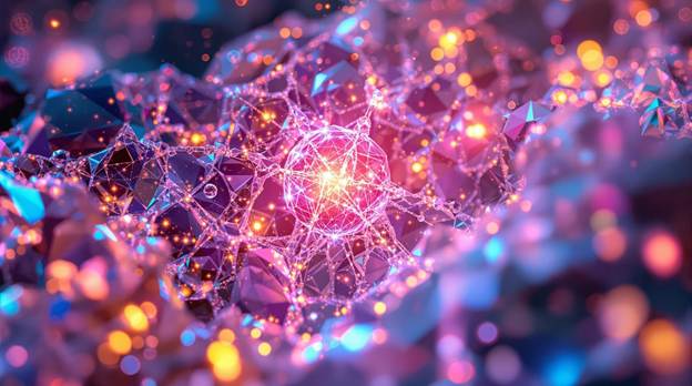 A glowing light in a crystal structure</p>
<p>AI-generated content may be incorrect.