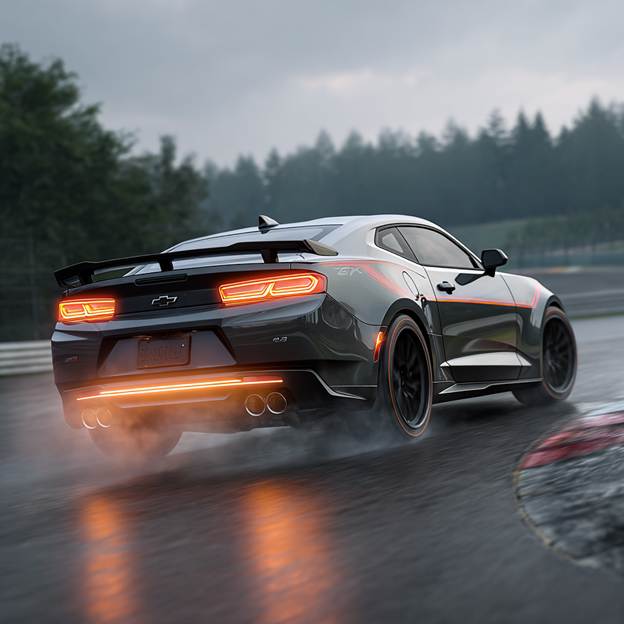 A black sports car on a wet road&lt;/p&gt;
&lt;p&gt;AI-generated content may be incorrect.