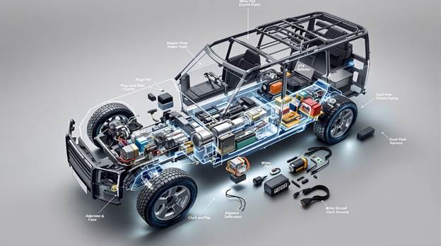 A car with wires and wires</p>
<p>AI-generated content may be incorrect.