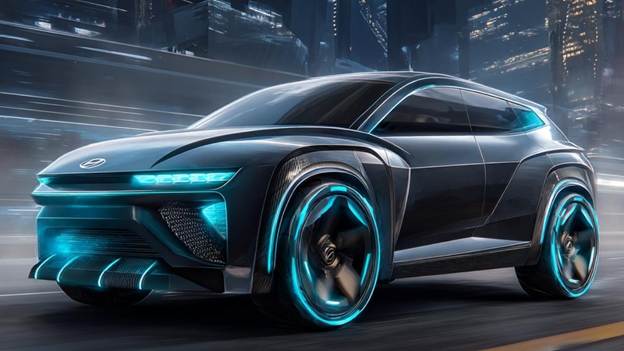 A black car with blue lights&lt;/p&gt;
&lt;p&gt;AI-generated content may be incorrect.