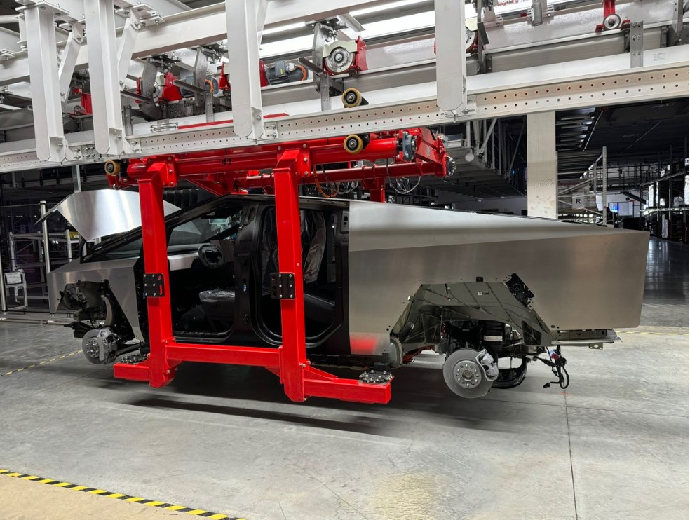 Cybertruck on assembly line