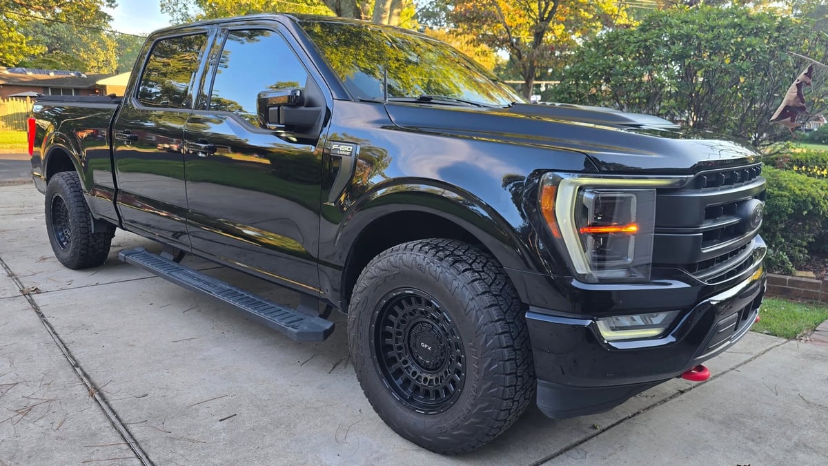 Kyle Hedges' 2021 Ford F-150 Lariat in his driveway with transmission and electical issues