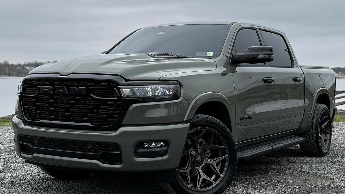 Mike Sullivan's 2026 Ram Big Horn parked at a NY lake on a road trip testing the fuel mileage