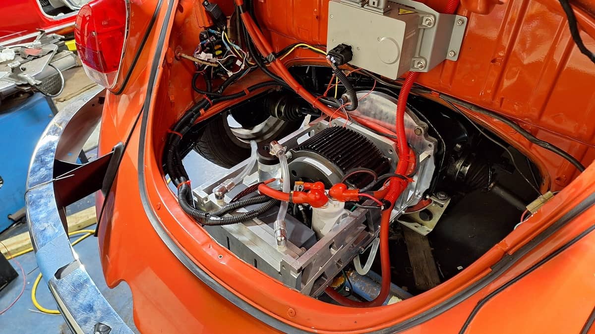 Motor of a 1976 VW Super Beetle converted to Electric