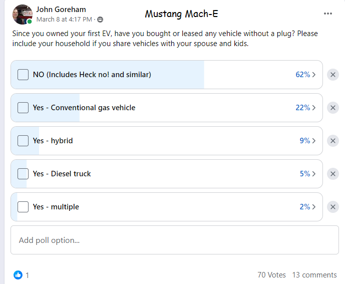 Image of Ford Mustang Mach-E Poll by John Goreham