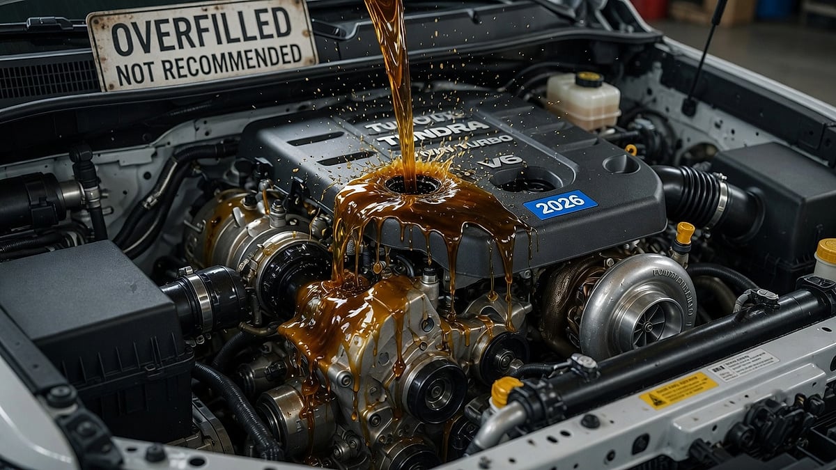 Overfilling a Twin Turbo V6 engine of a new 2026 Toyota Tundra