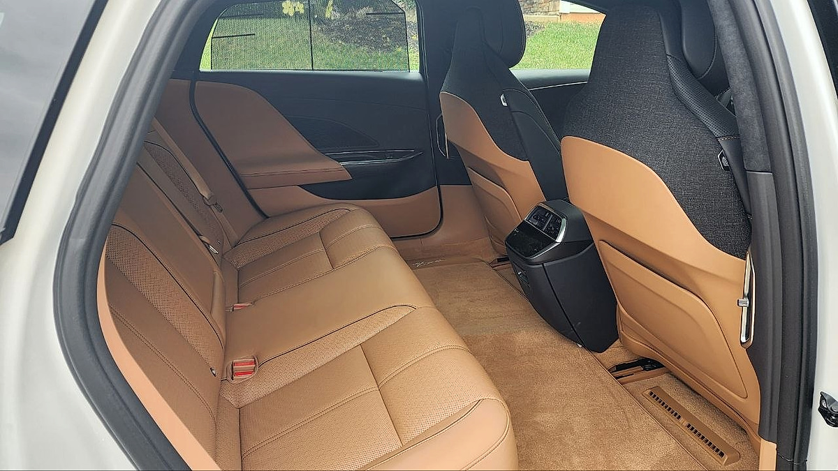 plenty of leg room and comfort in the back seat of the Lucid Air sedan