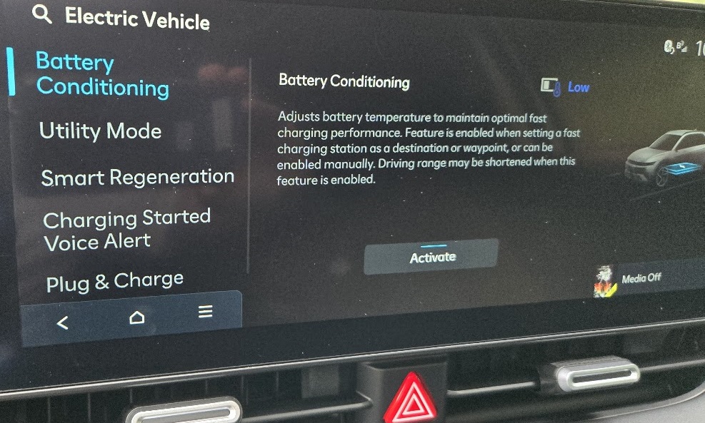 Battery preconditioning in a Hyundai Ioniq 5