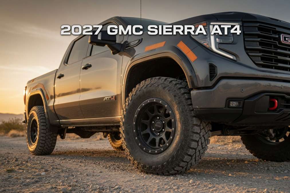 Rendering of the 2027 GMC Sierra AT4 from the camoflagged image seen in GM Authority and referenced in this article.