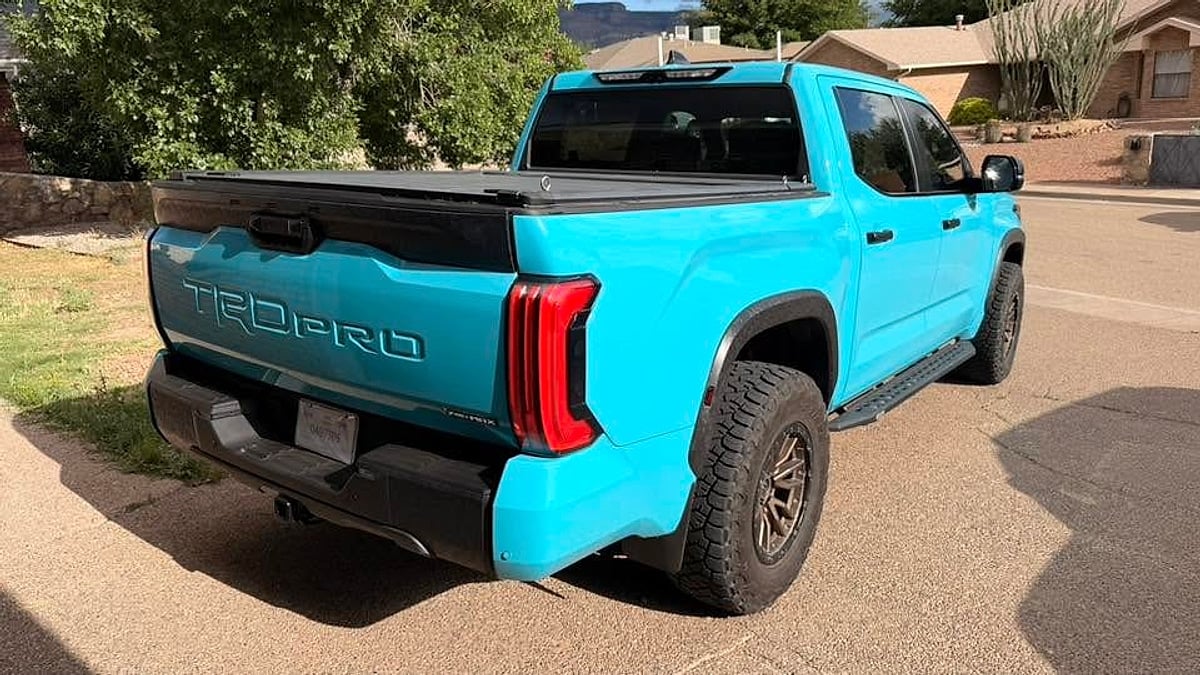 Shane Iac Washburn's 2024 Toyota Tundra TRD Pro at his Charleston, South Carolina home rear view
