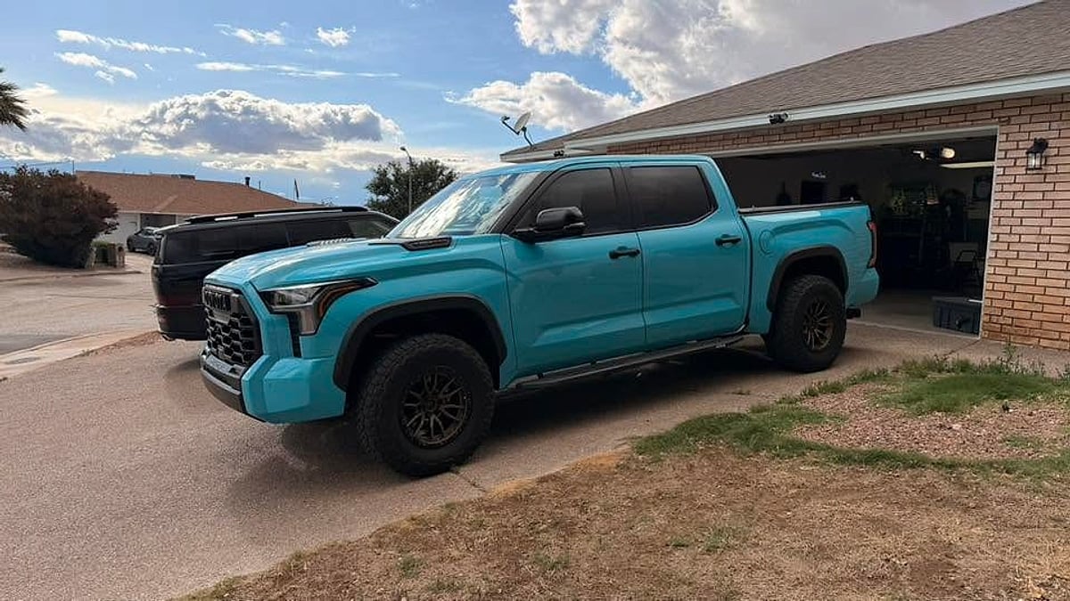 Shane Iac Washburn's 2024 Toyota Tundra TRD Pro at his Charleston, South Carolina home side view