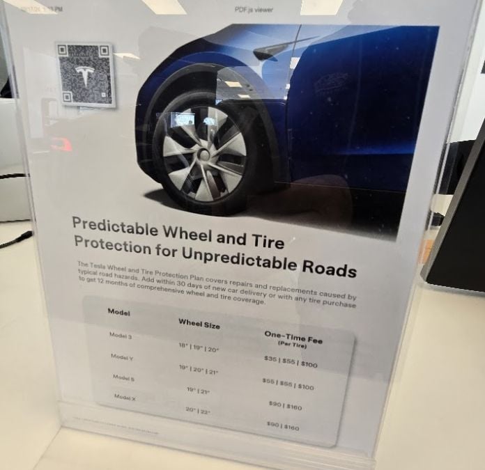 Image of Tesla wheel and tire insurance package pricing by John Goreham