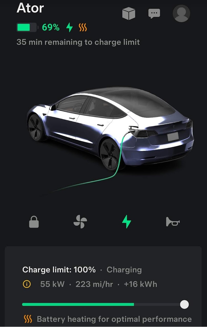 Fast charging CCS Tesla Model 3 RWD
