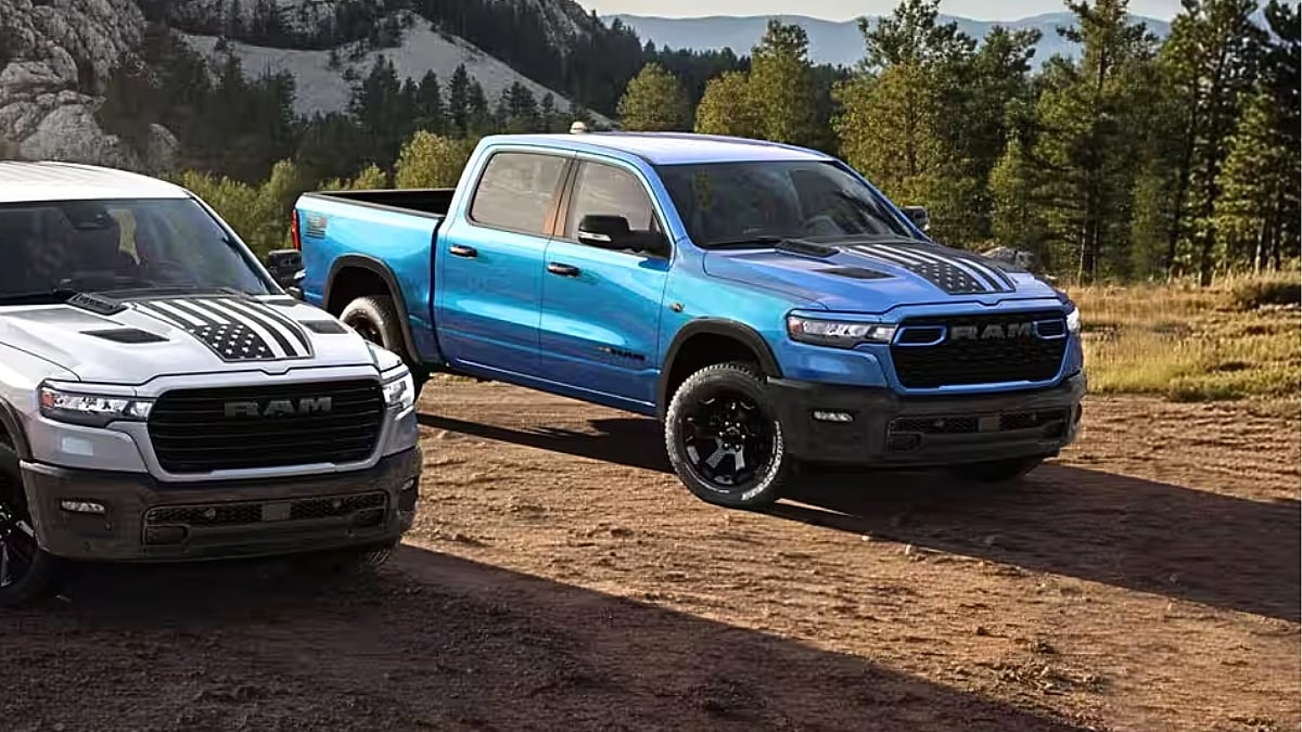White and blue color 2026 Ram Rebel 1500 trucks