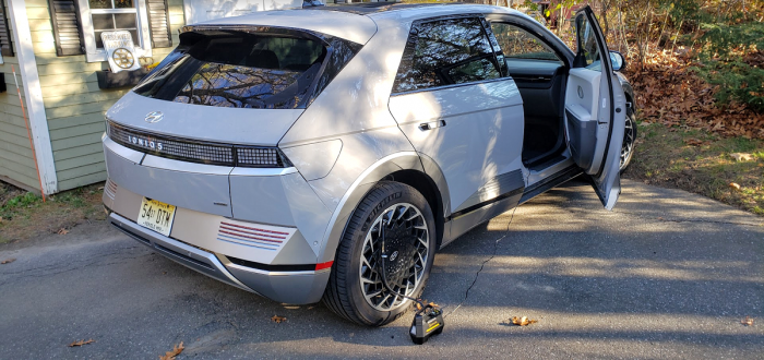 Hyundai Ioniq 5 with air pump image by John Goreham