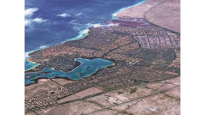 Image showing an aerial view of King Abdullah Economic City on the shores of the Red Sea.