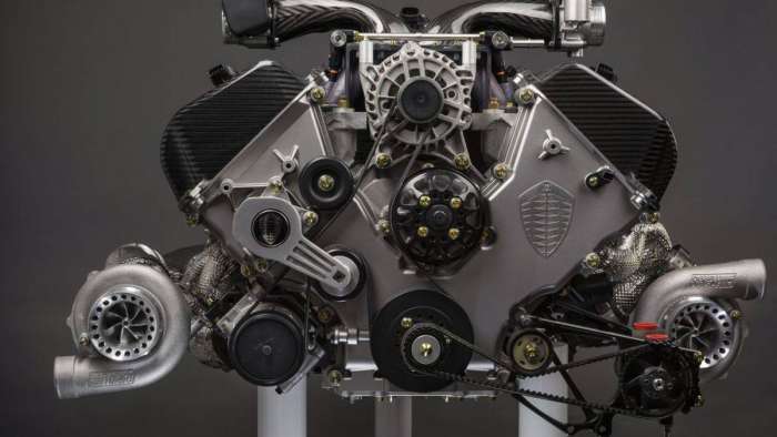 Image showing the 1600 hp twin-turbo V8 engine that powers the Jesko Absolut
