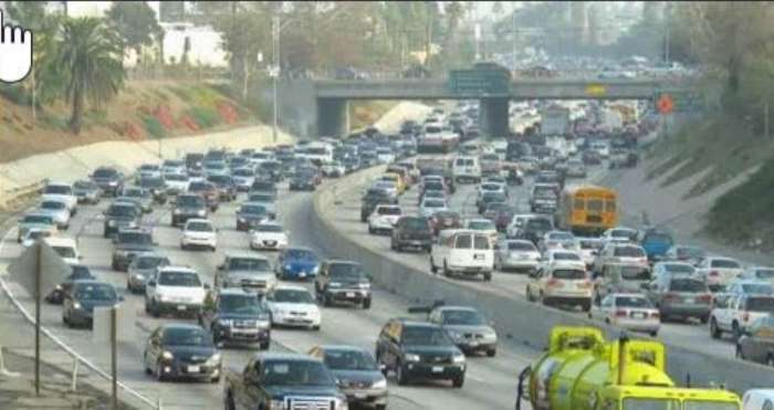 Traffic on Los Angeles Freeway