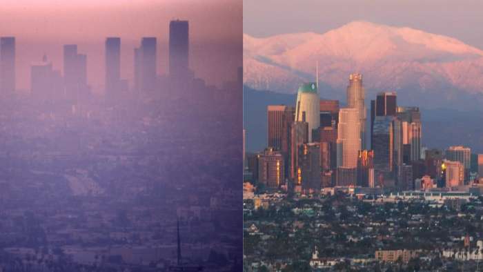 The Los Angeles Skyline, 1970s vs 2020